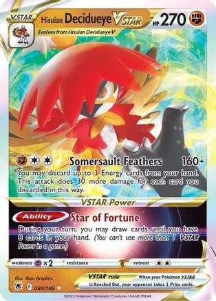 Hisuian Decidueye VSTAR - 084/189 - Ultra Rare - Sword